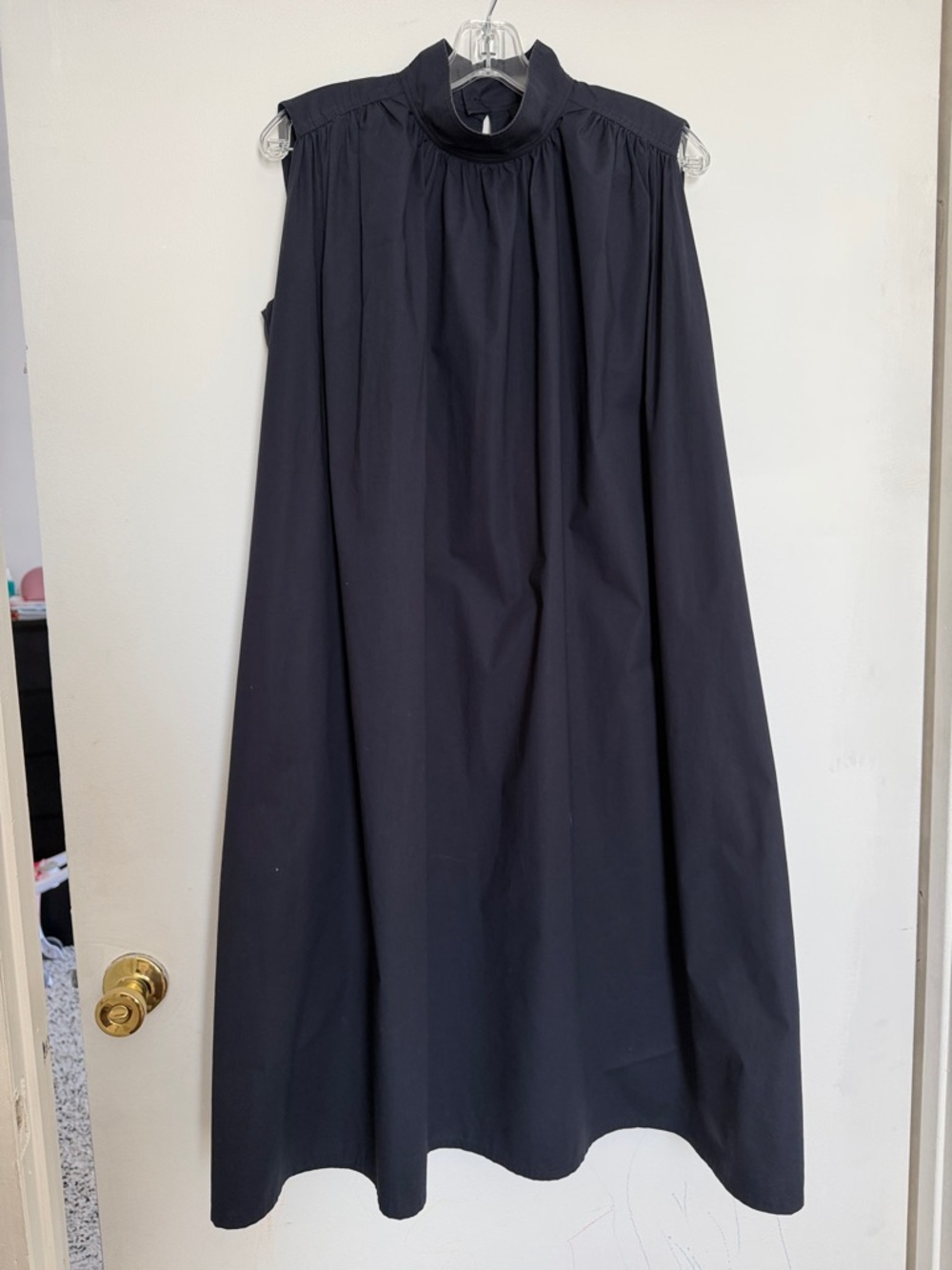 COS Navy High-Neck Sleeveless A-Line Dress